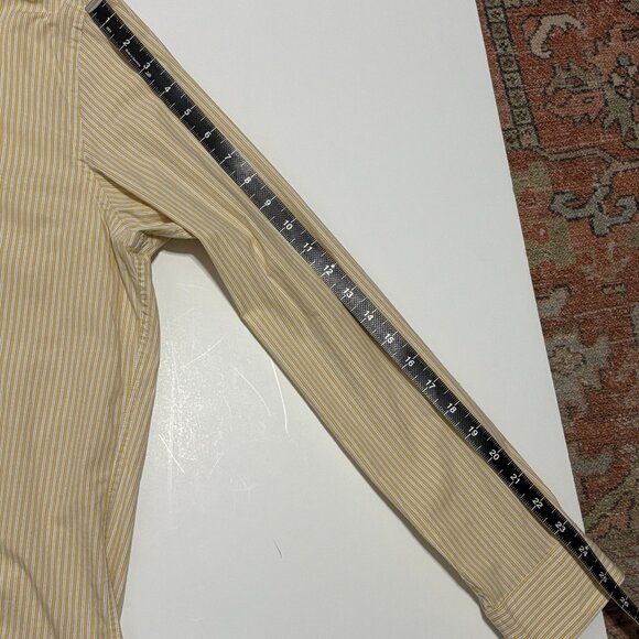 Banana Republic Classic Long Sleeve Shirt Yellow Striped Mens Size Large MOP - Picture 8 of 9
